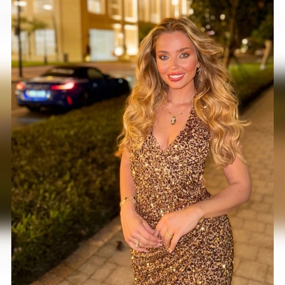 Zara SEQUIN MIDI DRESS Size M - Picture 4 of 16